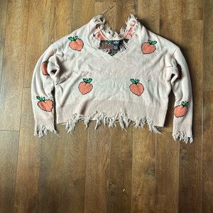 Peach crop top sweater